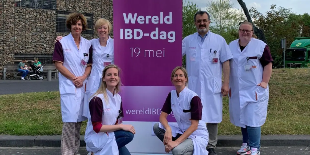 Miranda van Kouwen (maag, darm lever verpleegkundige) Petra van Boeckel (MDL arts) Voor de banner; links Lotte Weerheim (mdl verpleegkundige) Voor de banner rechts; Marlous Timmermans-Somers (mdl verpleegkundige) Nofel Mahmmod (mdl arts) Shirley de Wit (m