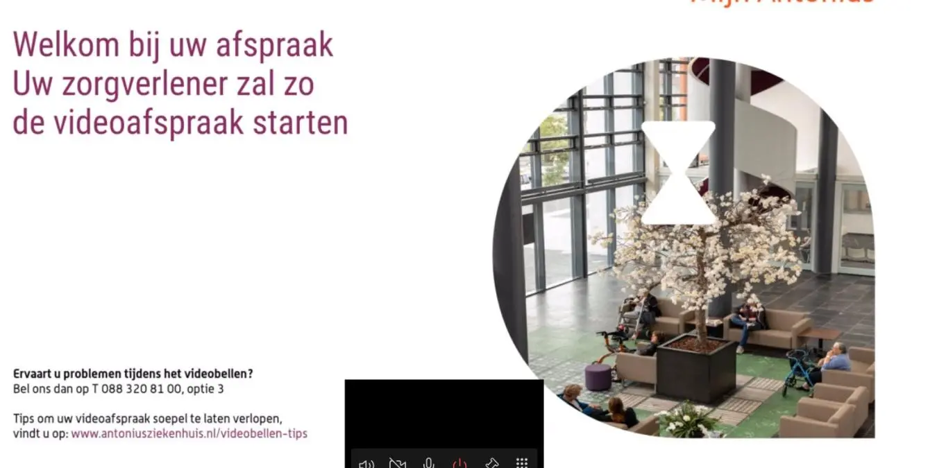 Screenshot Mijn Antonius videobellen wachtruimte pc